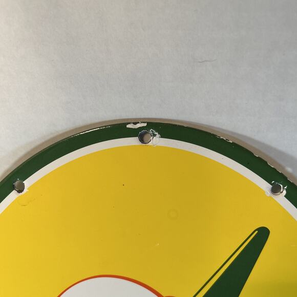 Clipper Gasoline 2-Sided Porcelain Sign 24"x14" Vintage Gas Oil Aviation Plane - Picture 8 of 10